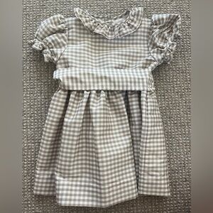 2T Bella Bliss checkered taupe and white dress NEVER WORN!